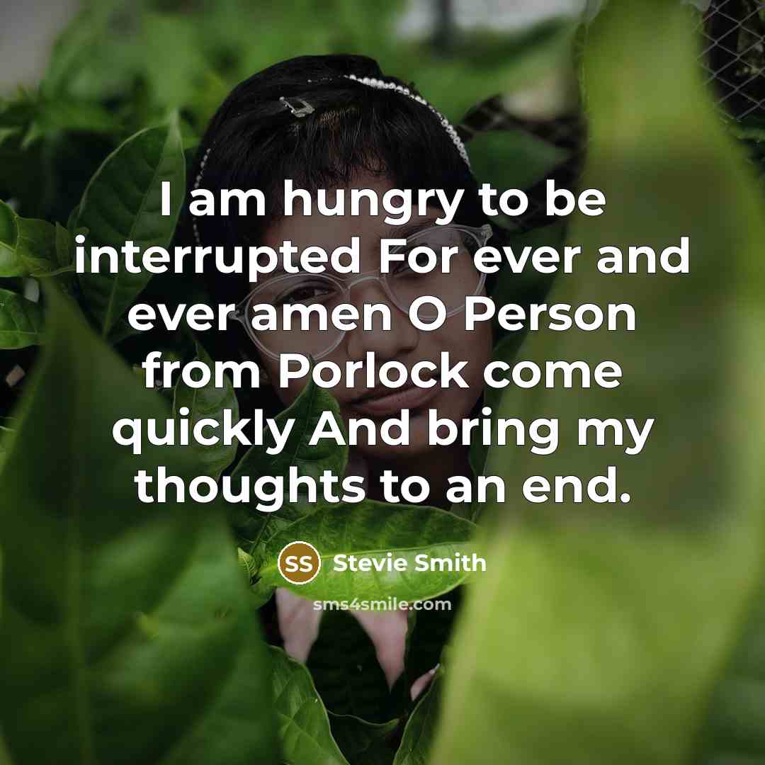 “I am hungry to be interrupted For ever and ever…” quote by Stevie Smith