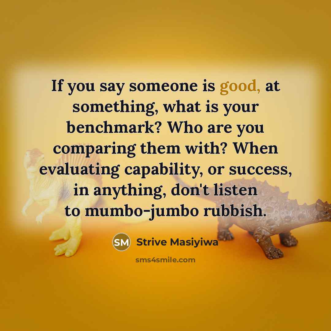 “If you say someone is good, at something, what is…” quote by Strive Masiyiwa