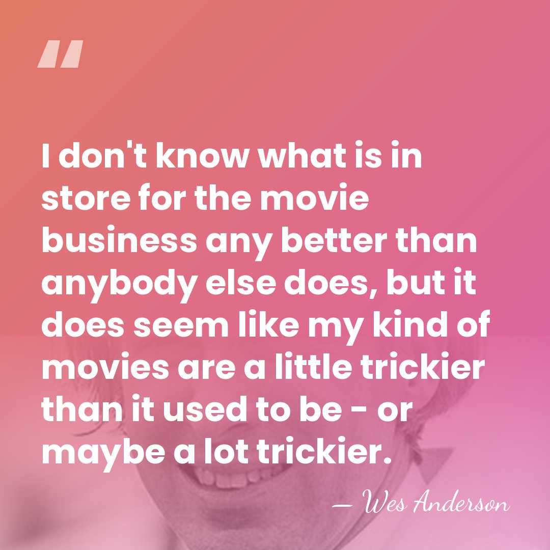 I don't know what is in store for the movie business any&hellip; - Wes Anderson