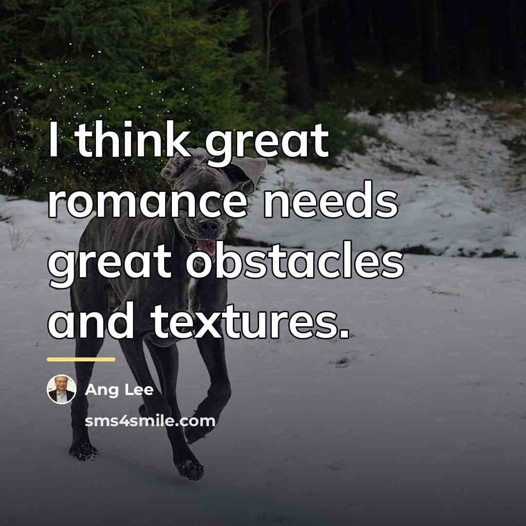 “I think great romance needs great obstacles and textures.…” quote by Ang Lee