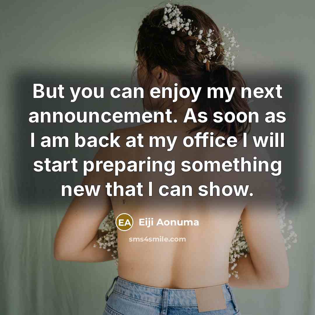 “But you can enjoy my next announcement. As soon as I am back at my office I will start preparing something new that I can show.” quote by Eiji Aonuma