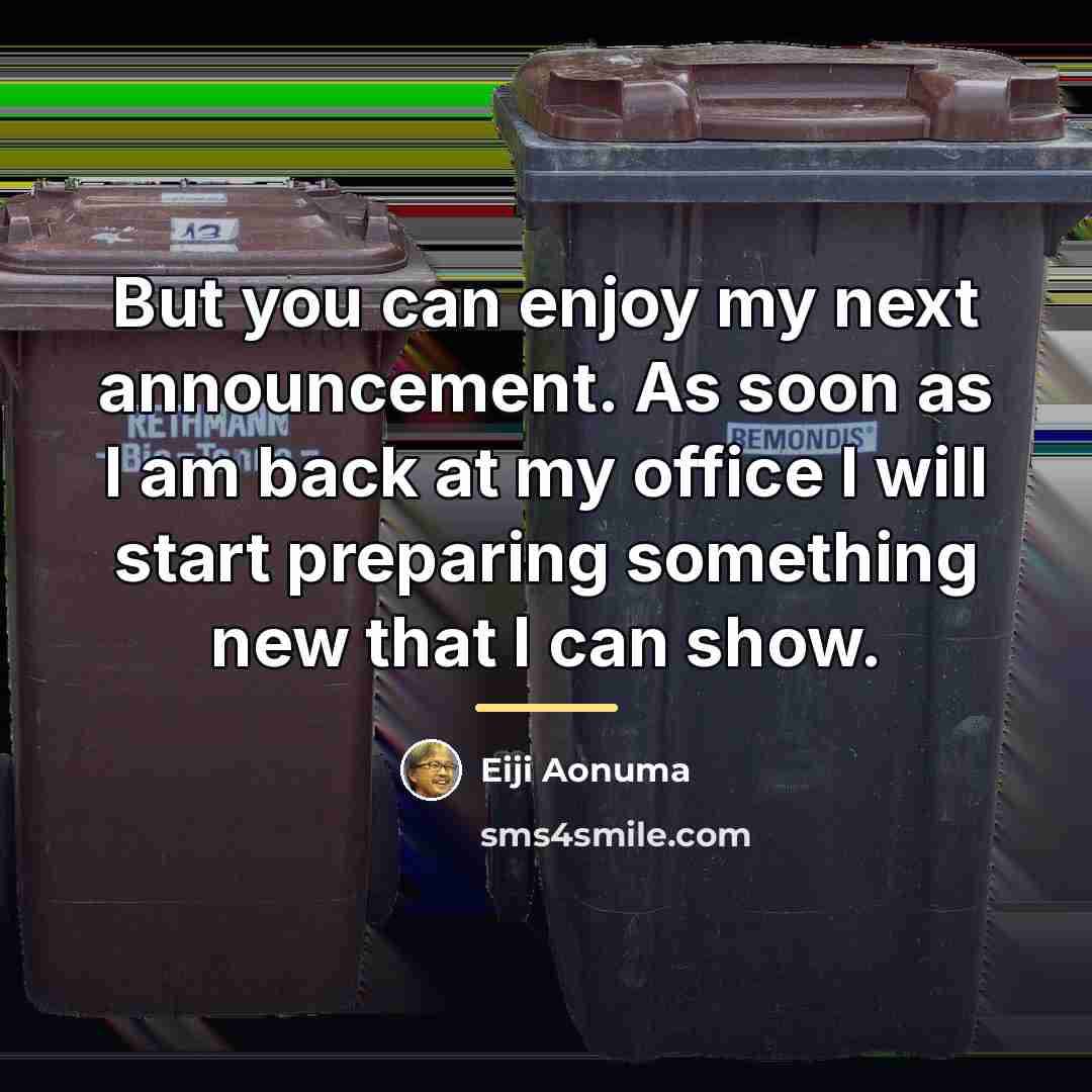 “But you can enjoy my next announcement. As soon as…” quote by Eiji Aonuma