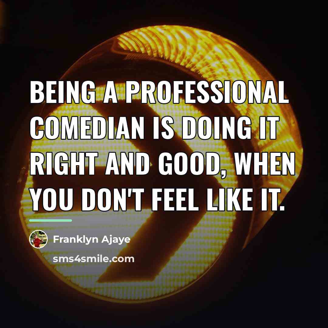 “Being a professional comedian is doing it right and good,…” quote by Franklyn Ajaye