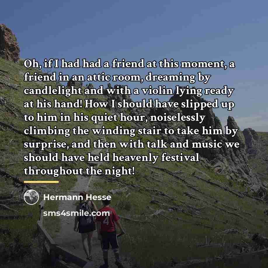 “Oh, if I had had a friend at this moment,…” quote by Hermann Hesse