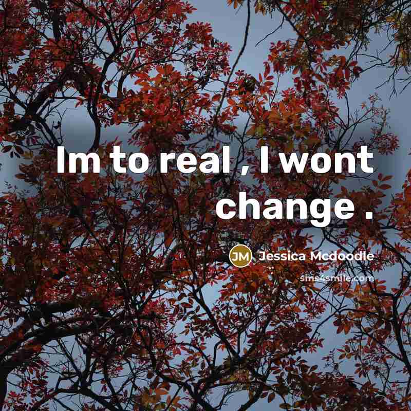 “Im to real , I wont change .…” quote by Jessica Mcdoodle