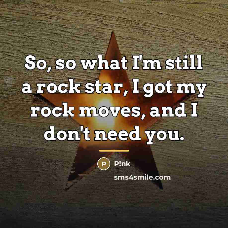 “So, so what I'm still a rock star, I got…” quote by P!nk