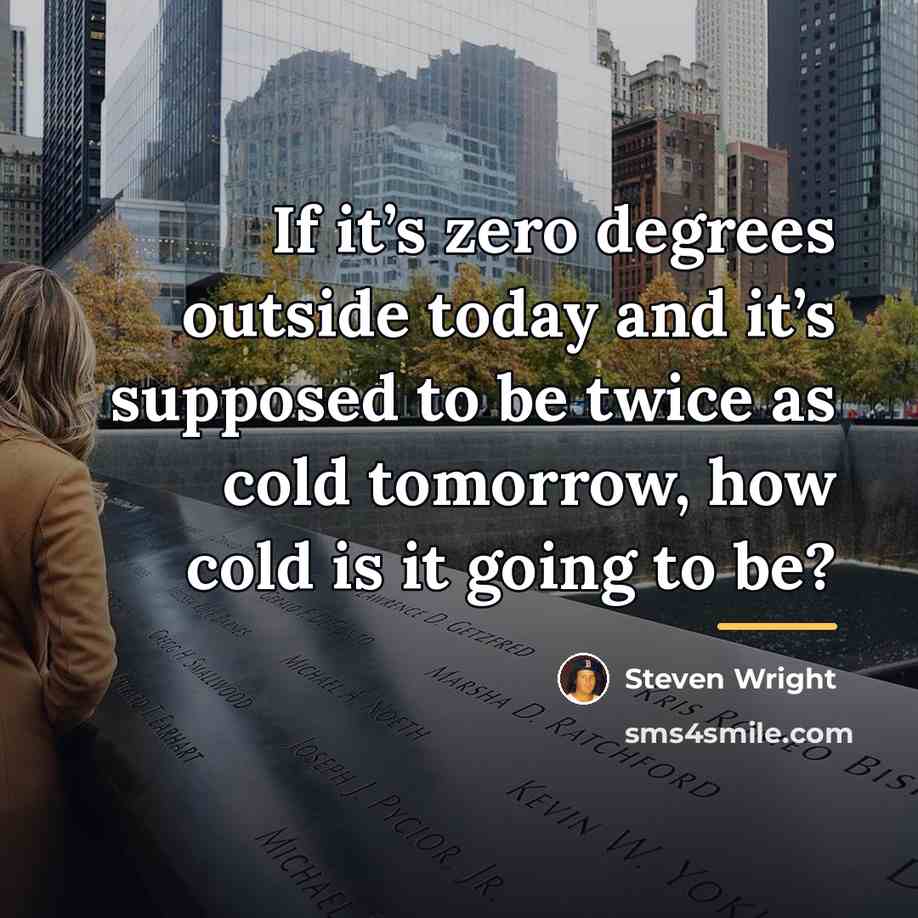 “If it’s zero degrees outside today and it’s supposed to…” quote by Steven Wright