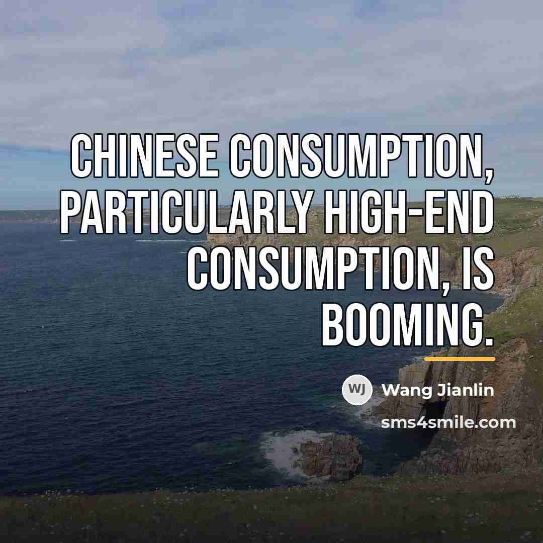 “Chinese consumption, particularly high-end consumption, is booming.…” quote by Wang Jianlin