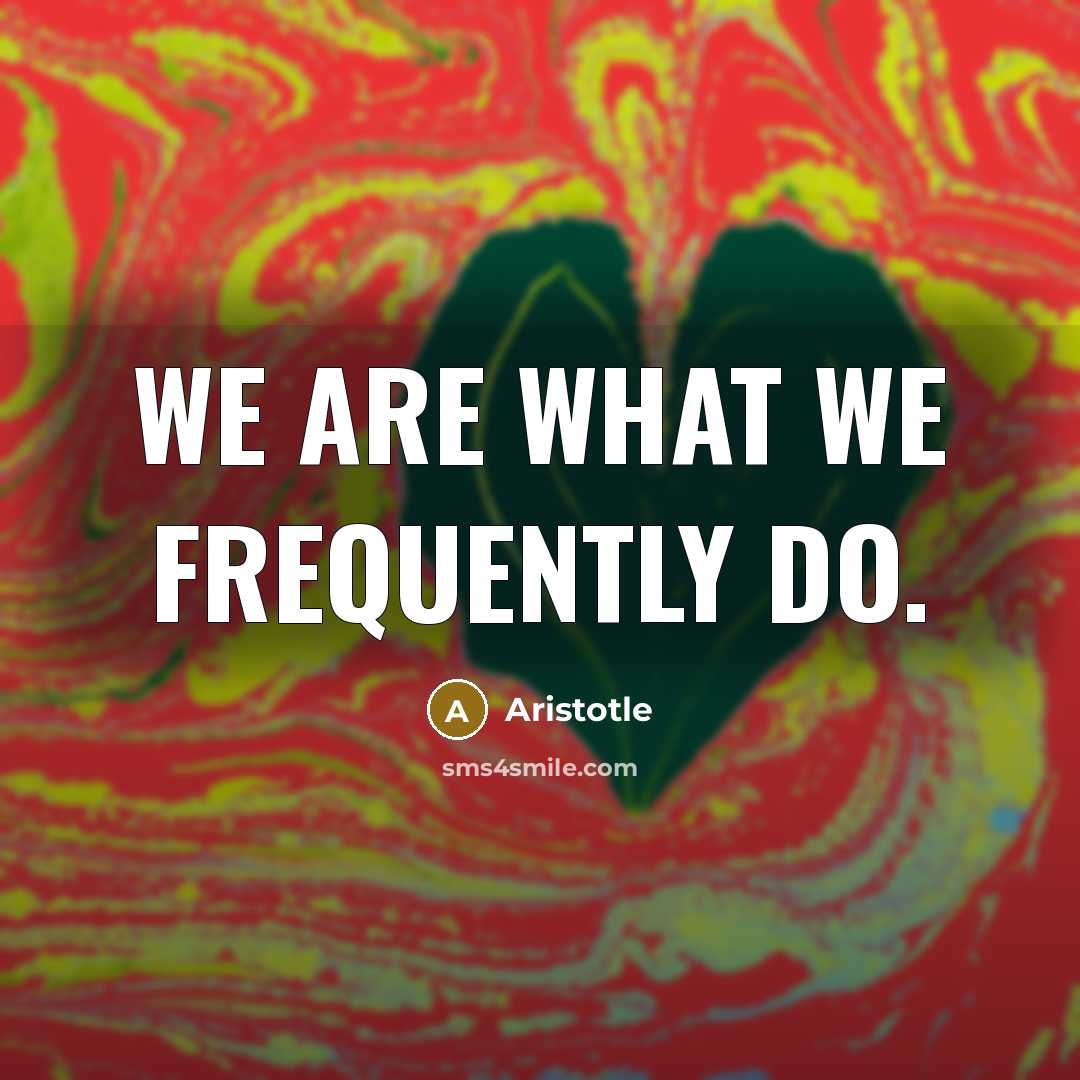 “We are what we frequently do.…” quote by Aristotle