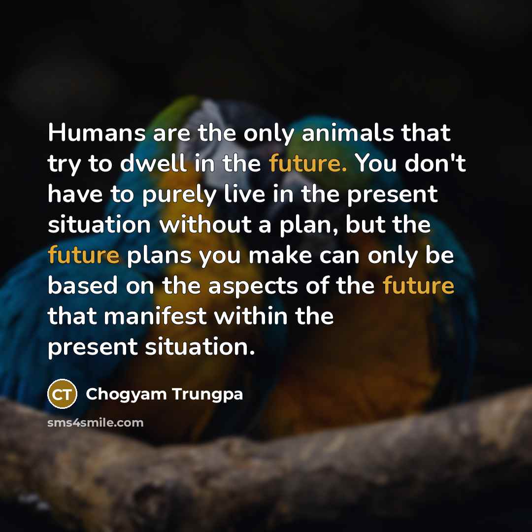 “Humans are the only animals that try to dwell in…” quote by Chogyam Trungpa