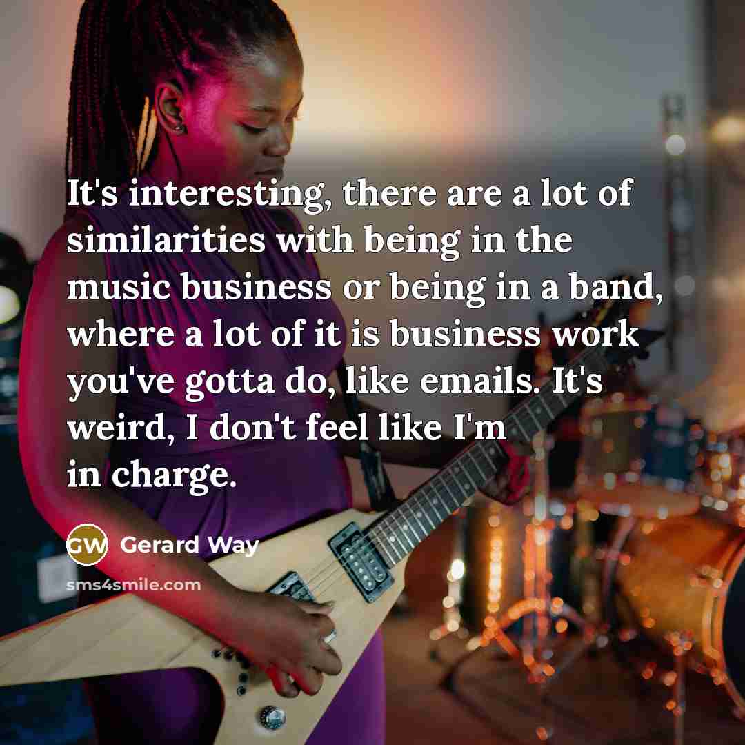 “It's interesting, there are a lot of similarities with being…” quote by Gerard Way