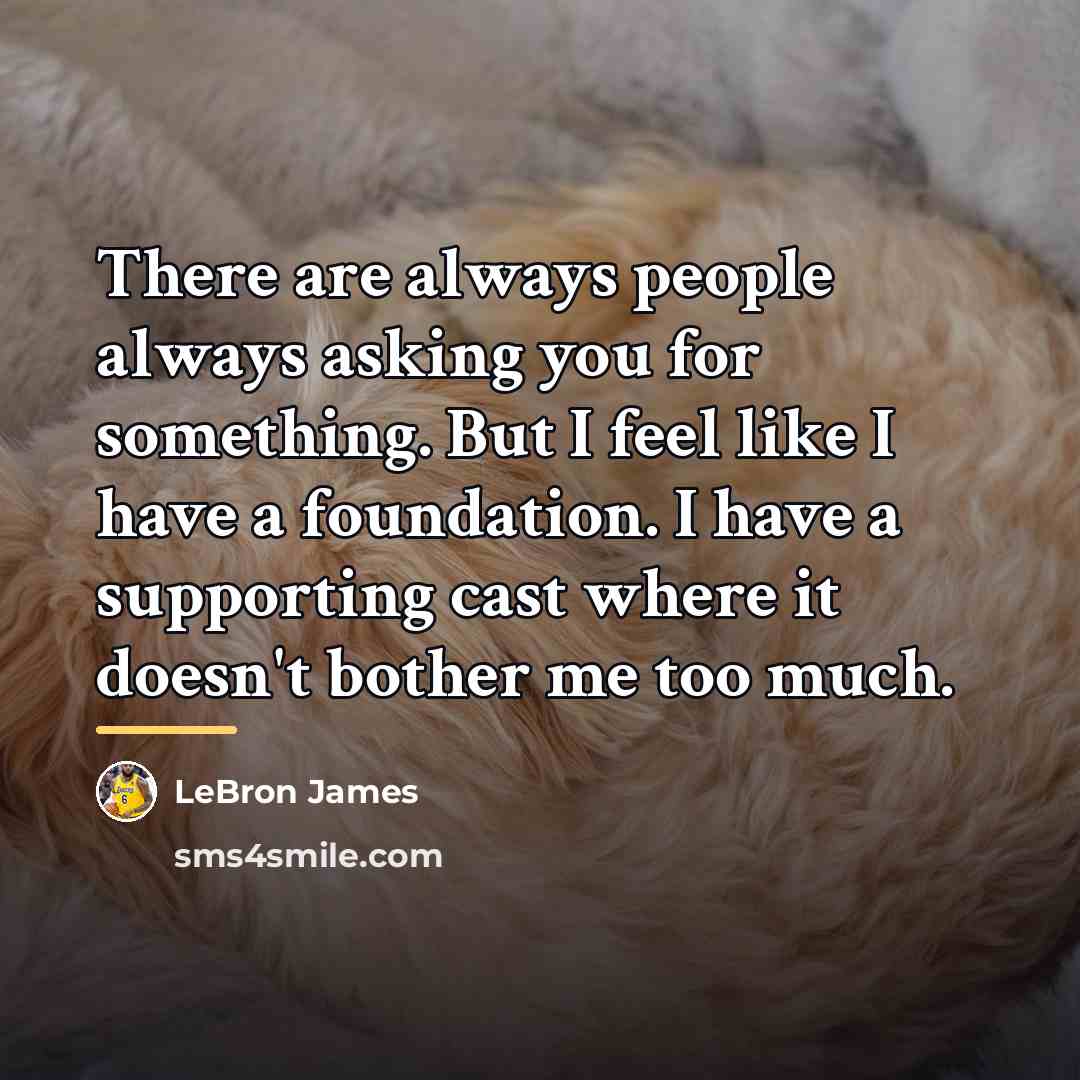 “There are always people always asking you for something. But…” quote by LeBron James
