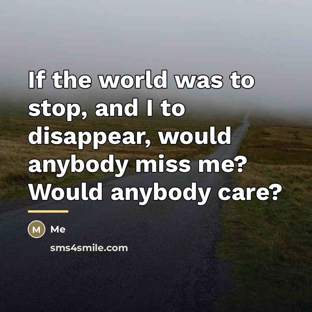 “If the world was to stop, and I to disappear,…” quote by Me