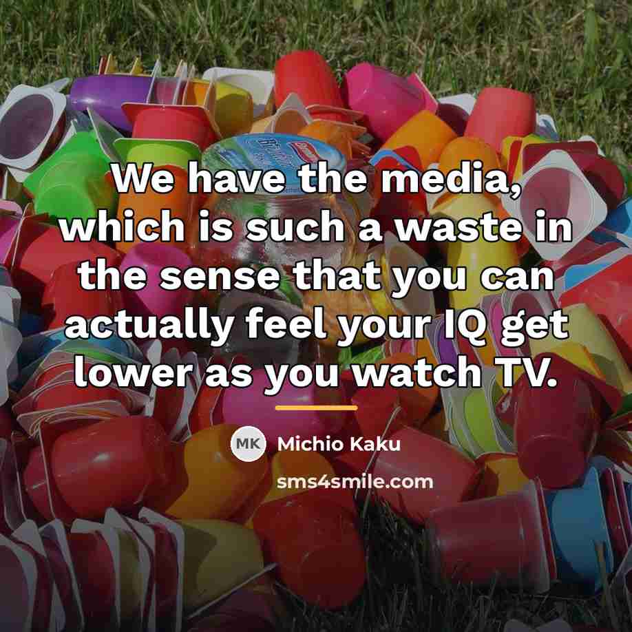 “We have the media, which is such a waste in…” quote by Michio Kaku