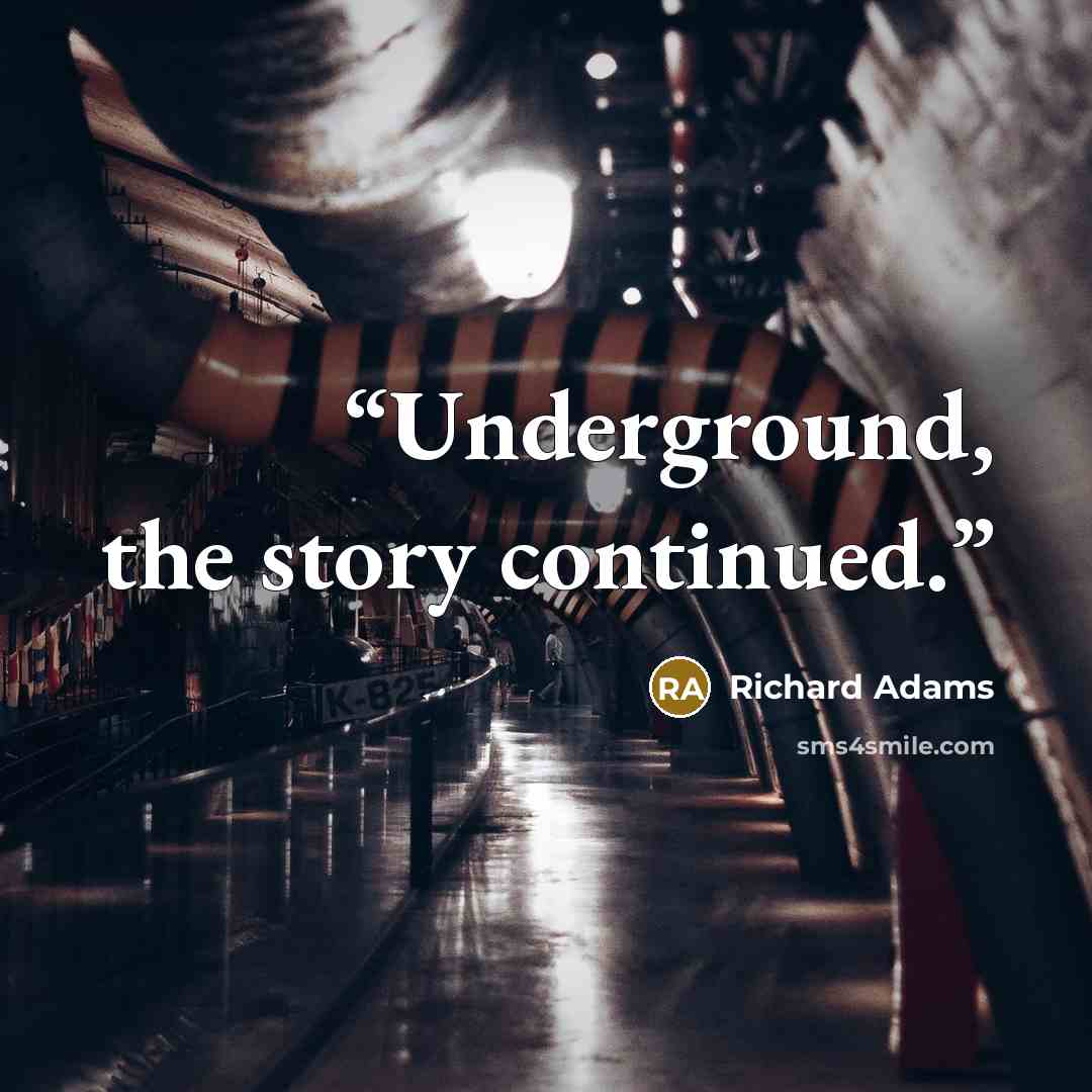 “Underground, the story continued.” quote by Richard Adams