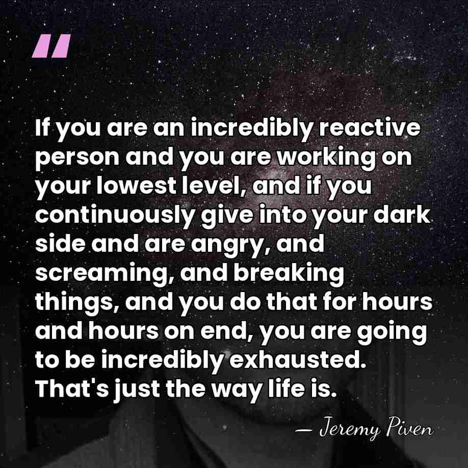If you are an incredibly reactive person and you are working on&hellip; - Jeremy Piven