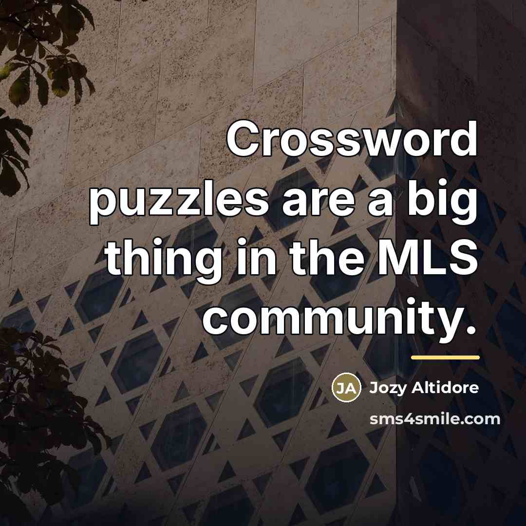 “Crossword puzzles are a big thing in the MLS community.…” quote by Jozy Altidore