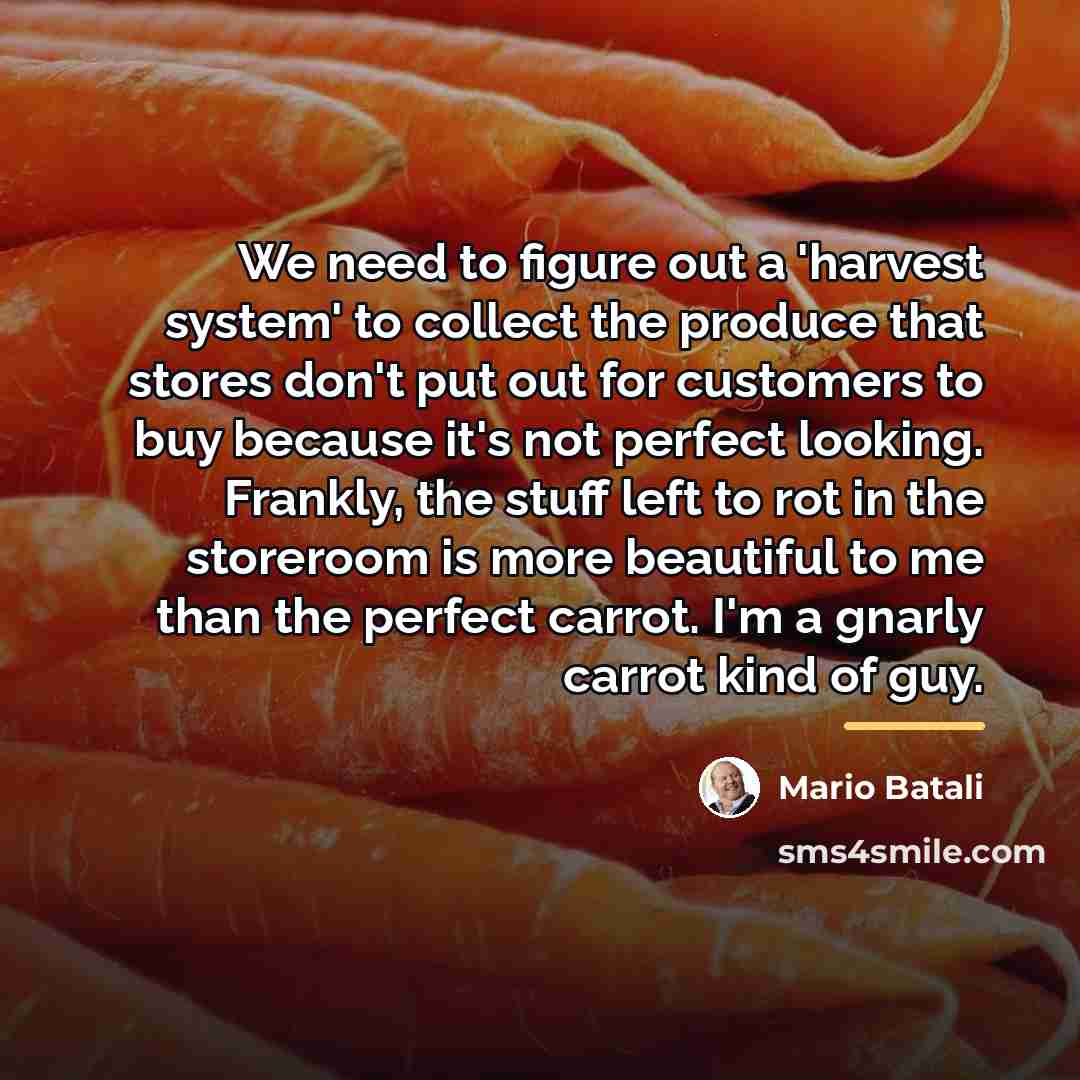 “We need to figure out a 'harvest system' to collect…” quote by Mario Batali
