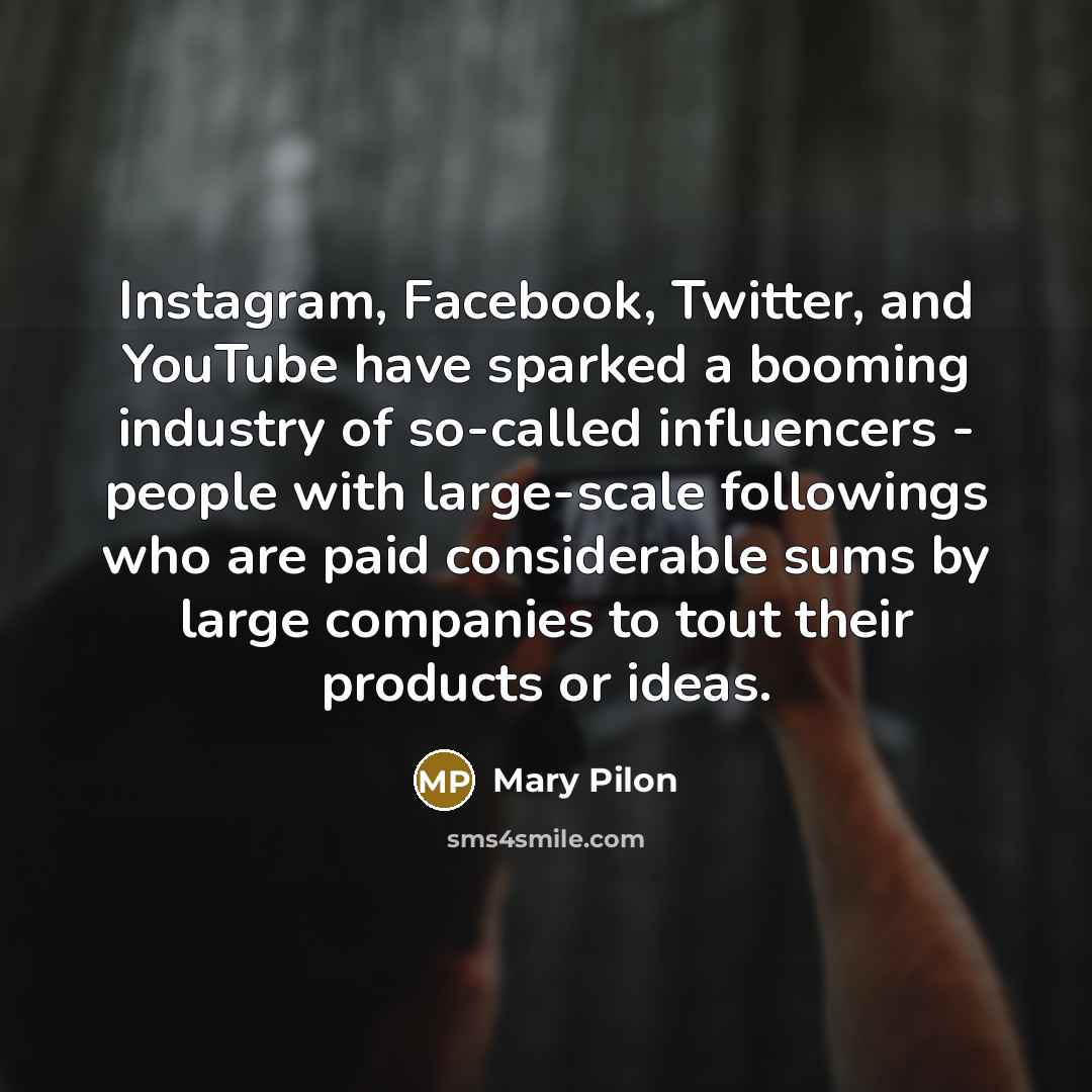 “Instagram, Facebook, Twitter, and YouTube have sparked a booming industry…” quote by Mary Pilon