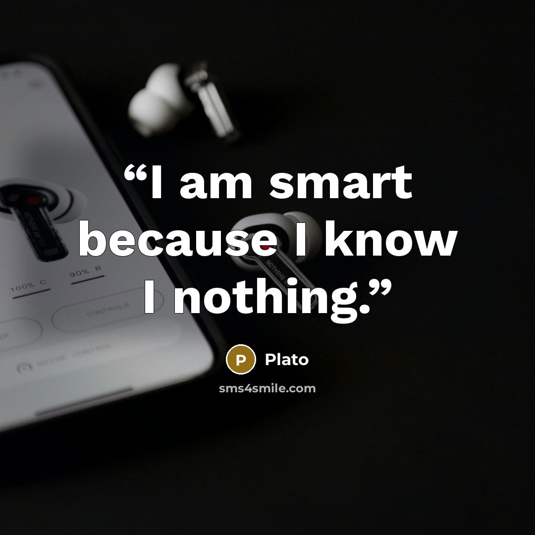 “I am smart because I know I nothing.” quote by Plato