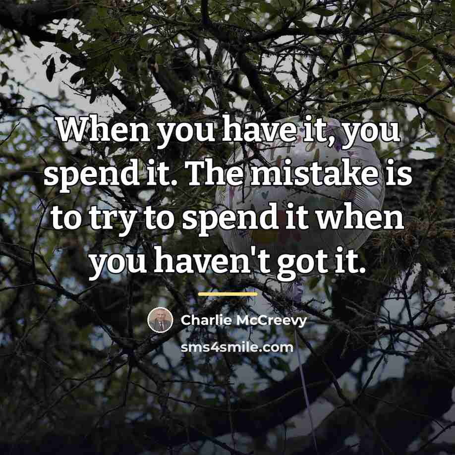 “When you have it, you spend it. The mistake is…” quote by Charlie McCreevy