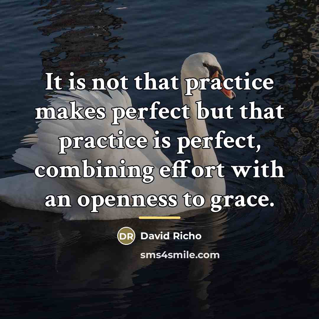 “It is not that practice makes perfect but that practice…” quote by David Richo