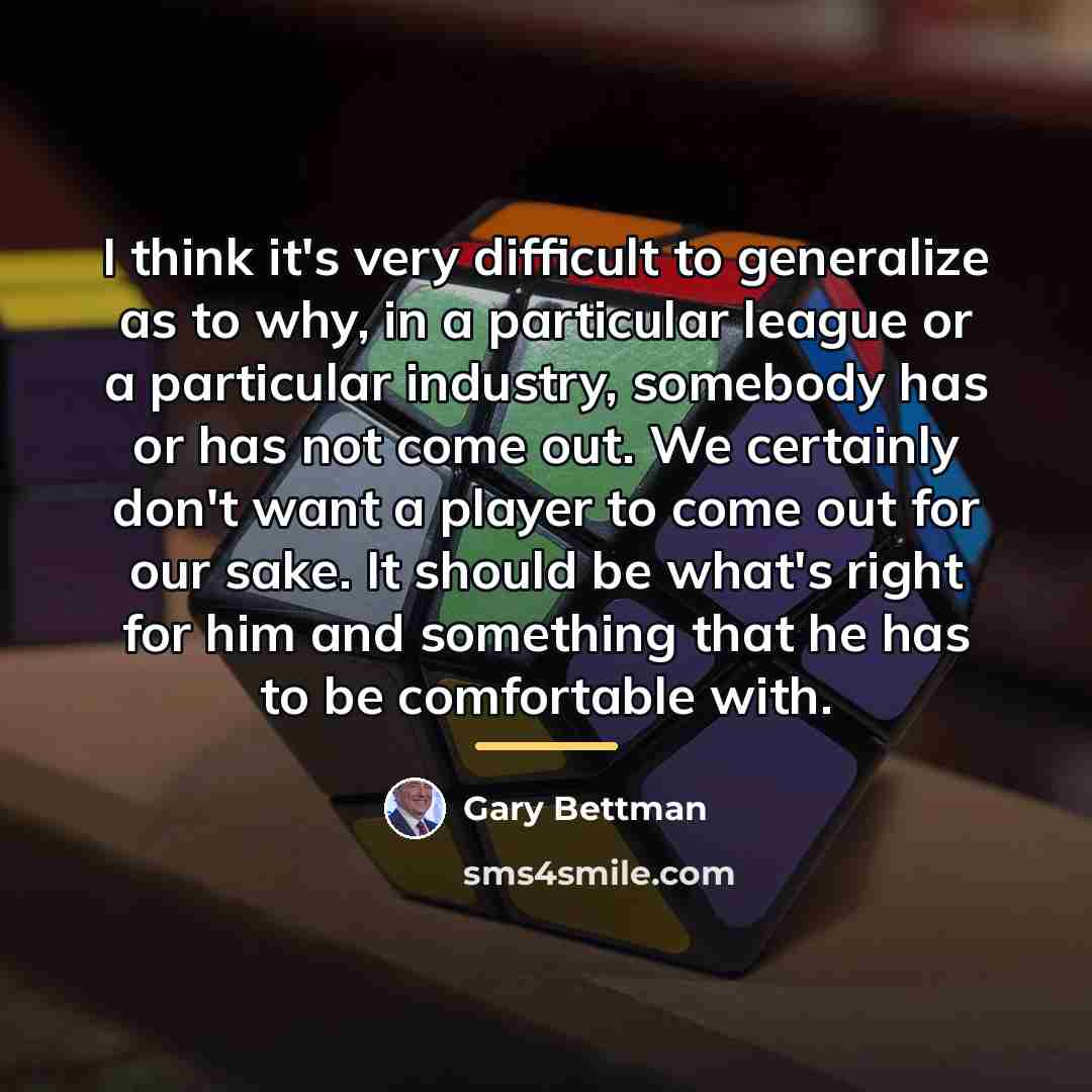 “I think it's very difficult to generalize as to why,…” quote by Gary Bettman