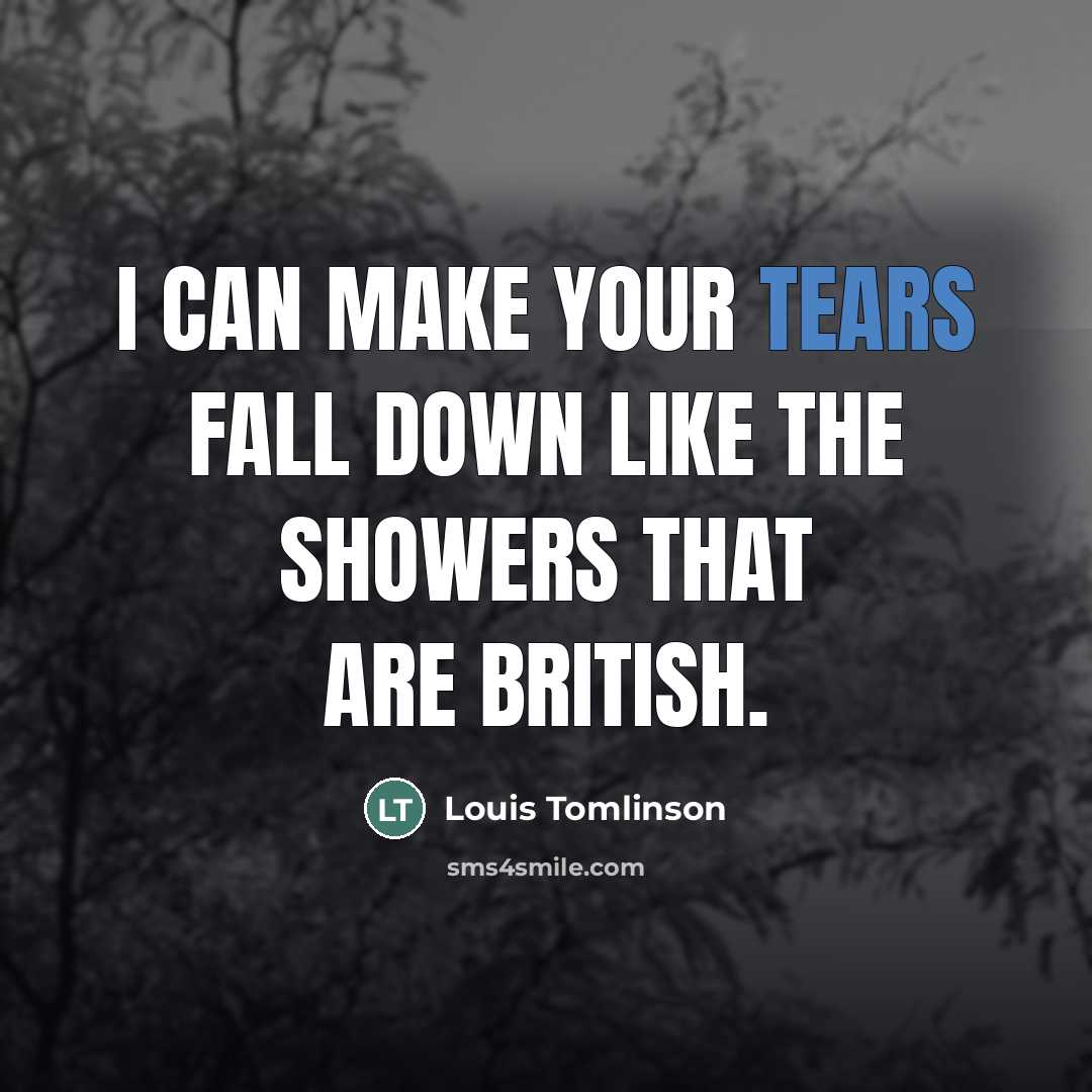 “I can make your tears fall down like the showers…” quote by Louis Tomlinson