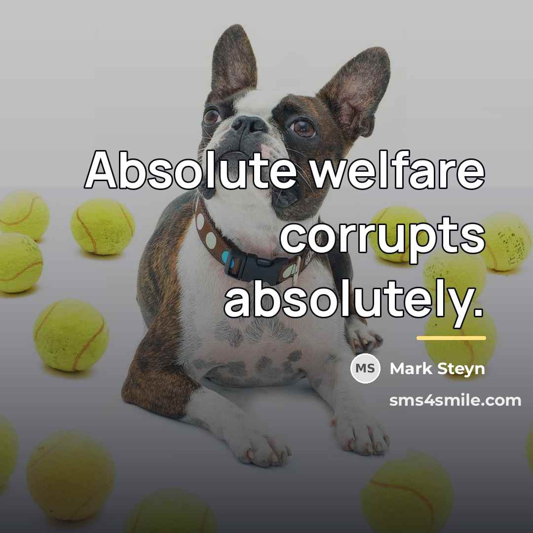 “Absolute welfare corrupts absolutely.…” quote by Mark Steyn