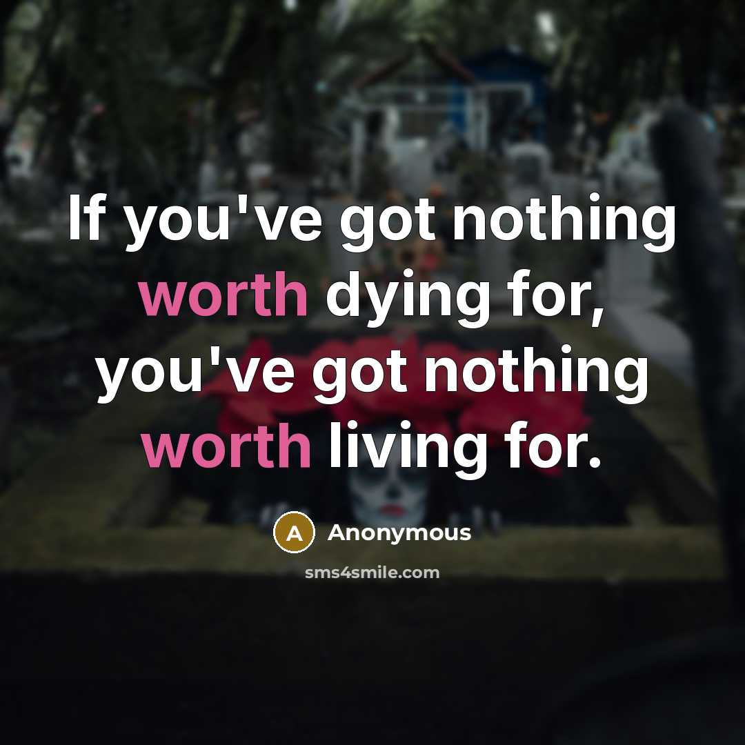 “If you've got nothing worth dying for, you've got nothing…” quote by Anonymous