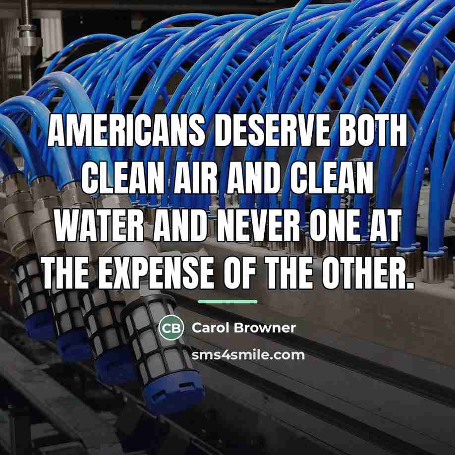 “Americans deserve both clean air and clean water and never…” quote by Carol Browner