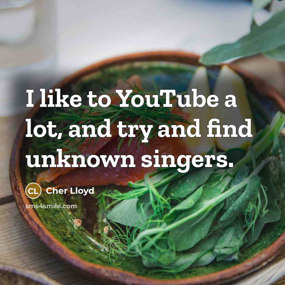 “I like to YouTube a lot, and try and find unknown singers.” quote by Cher Lloyd