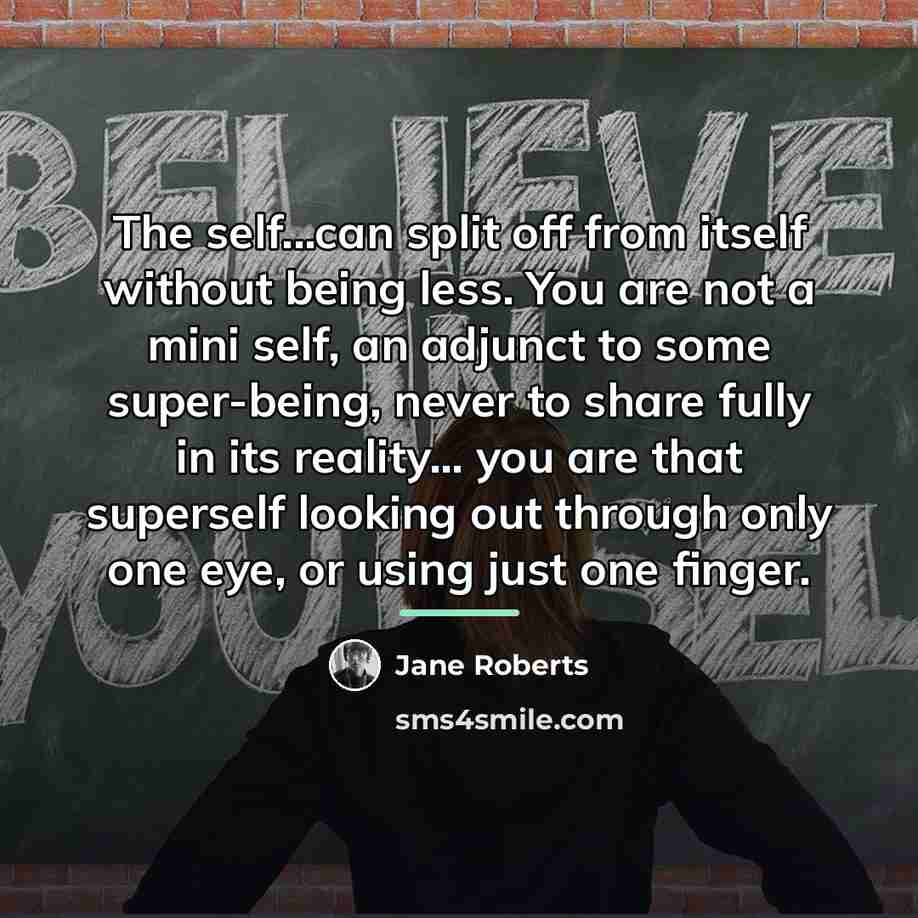 “The self...can split off from itself without being less. You…” quote by Jane Roberts