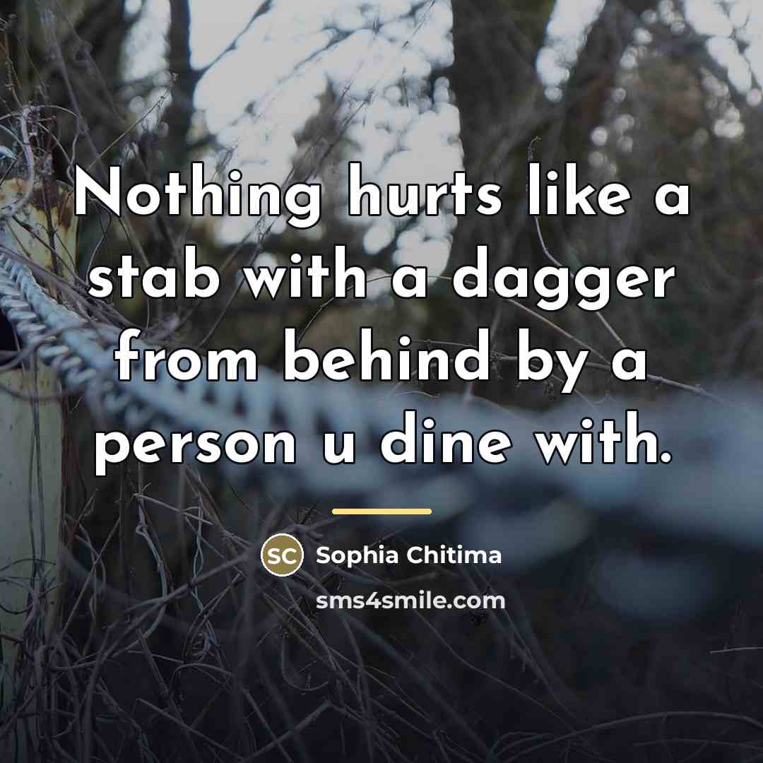 “Nothing hurts like a stab with a dagger from behind…” quote by Sophia Chitima