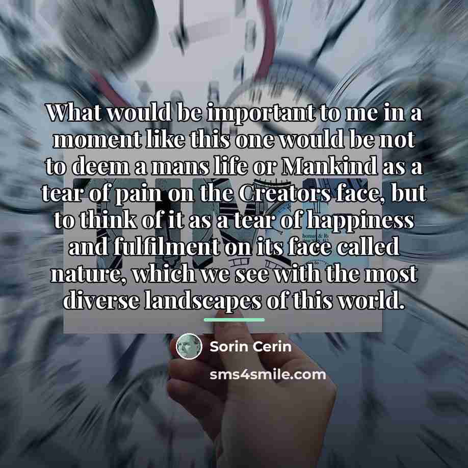 “What would be important to me in a moment like…” quote by Sorin Cerin