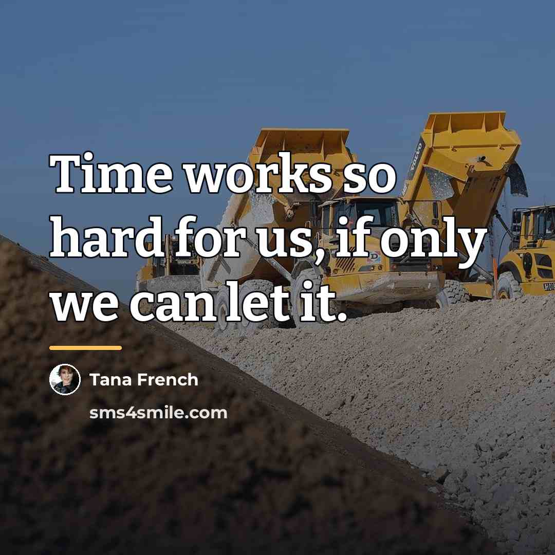 “Time works so hard for us, if only we can…” quote by Tana French