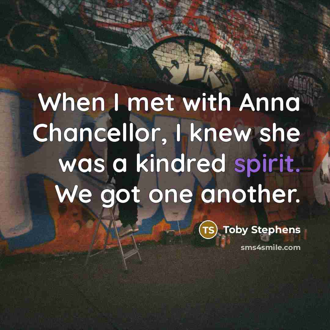 “When I met with Anna Chancellor, I knew she was…” quote by Toby Stephens