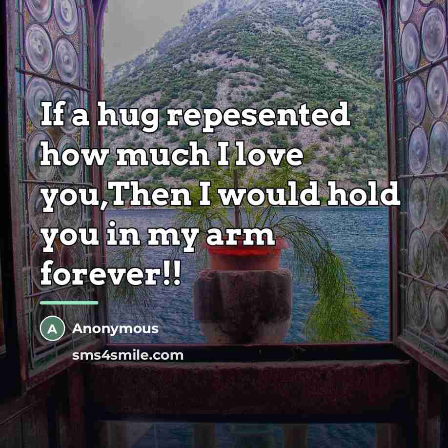 “If a hug repesented how much I love you,Then I…” quote by Anonymous