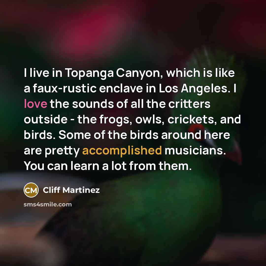 “I live in Topanga Canyon, which is like a faux-rustic…” quote by Cliff Martinez