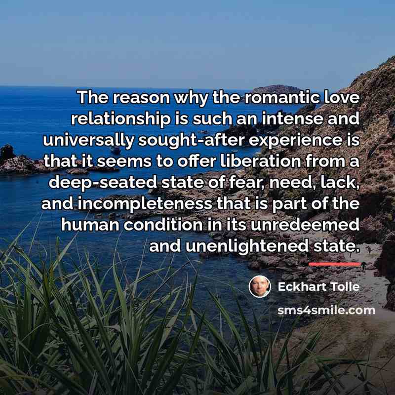 “The reason why the romantic love relationship is such an…” quote by Eckhart Tolle