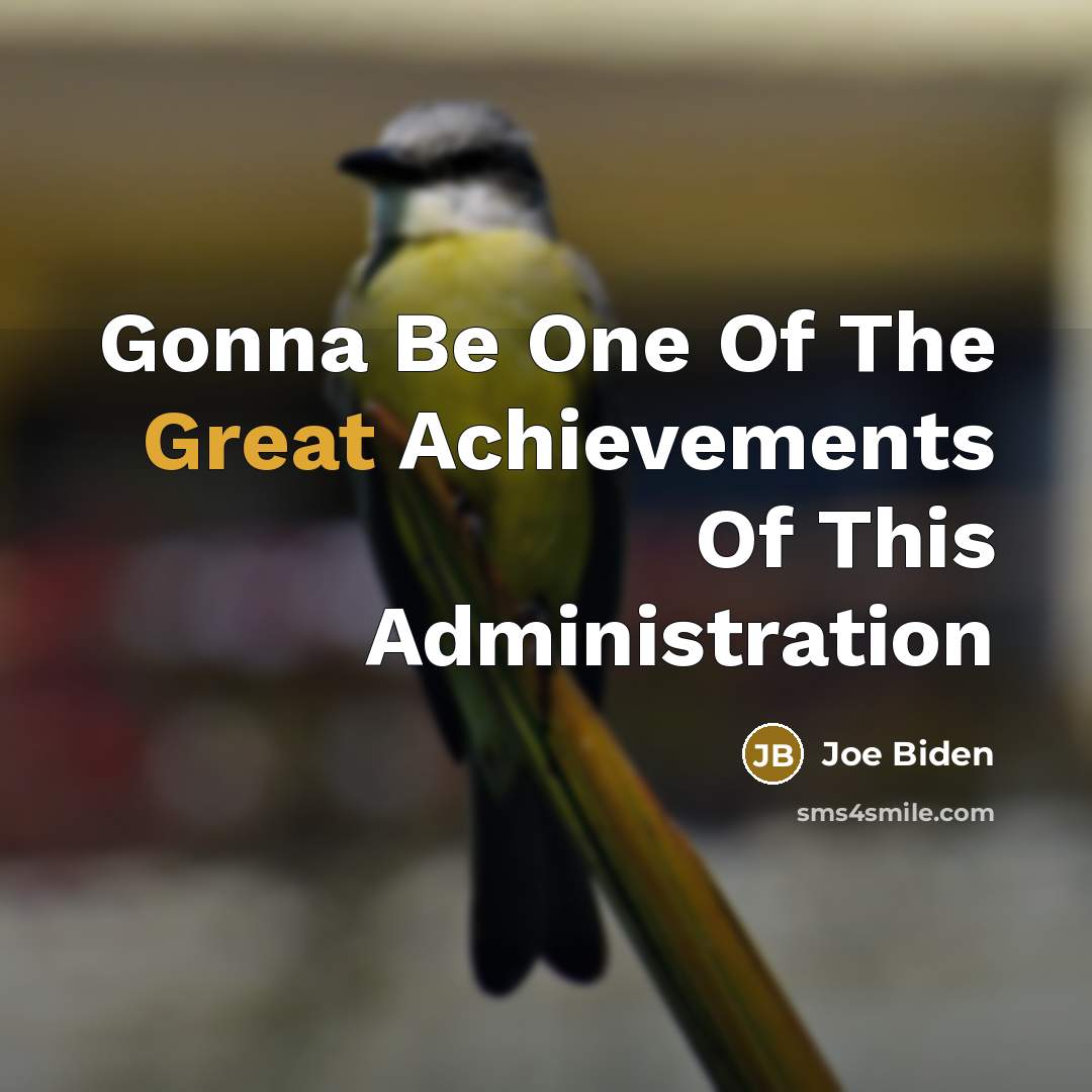 “Gonna Be One Of The Great Achievements Of This Administration…” quote by Joe Biden