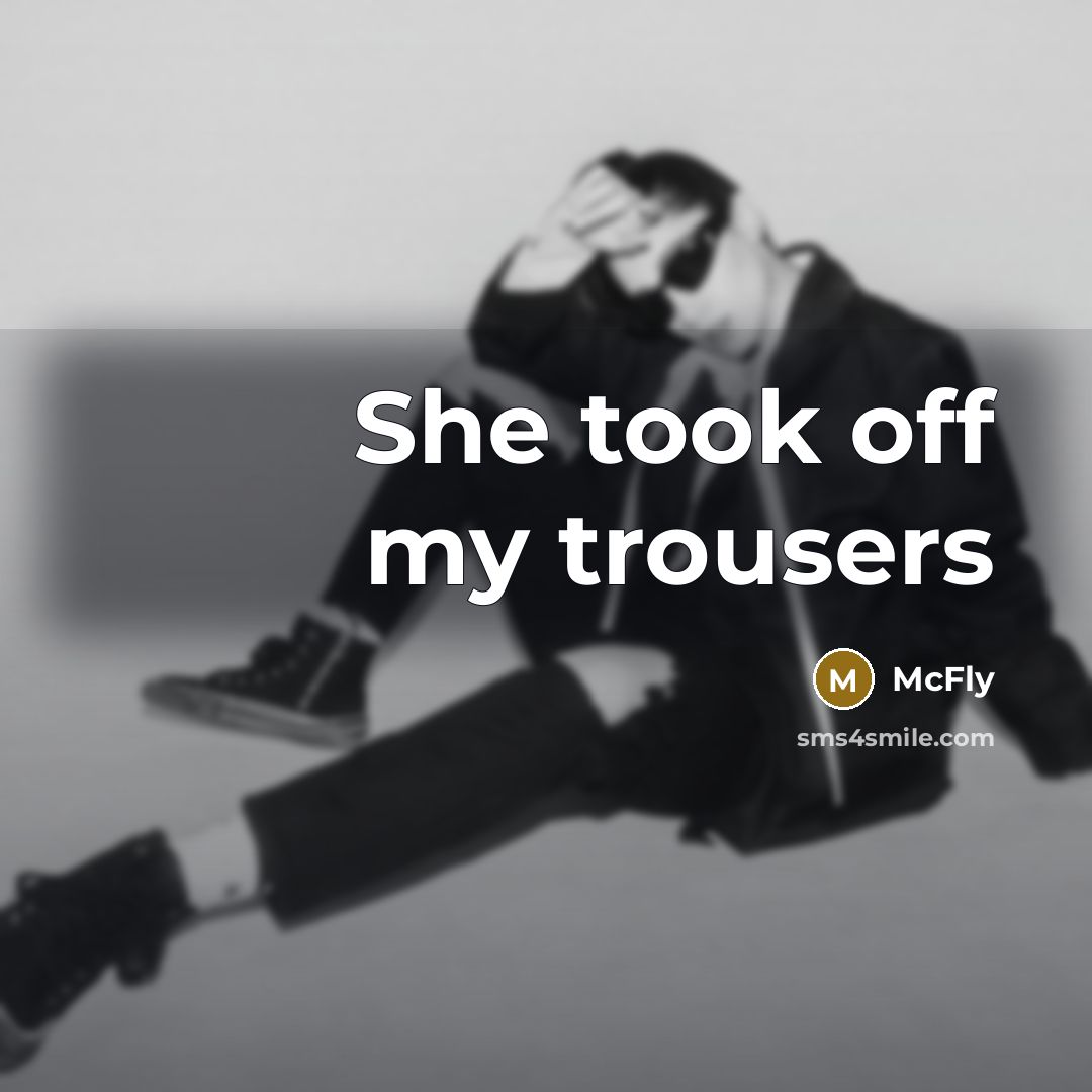 “She took off my trousers…” quote by McFly