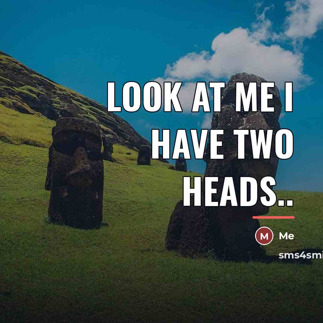 “Look at me I have two heads..…” quote by ME