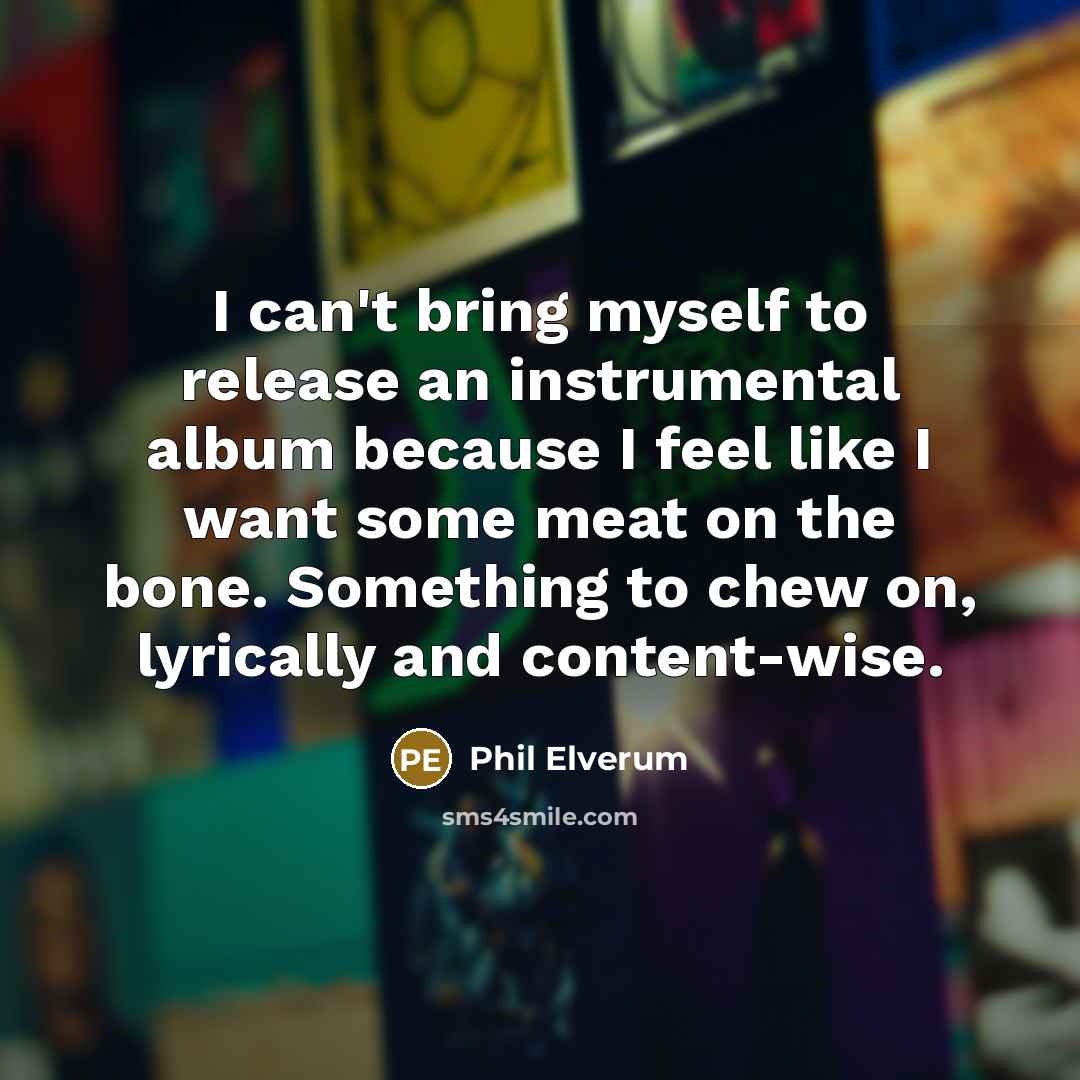 “I can't bring myself to release an instrumental album because…” quote by Phil Elverum