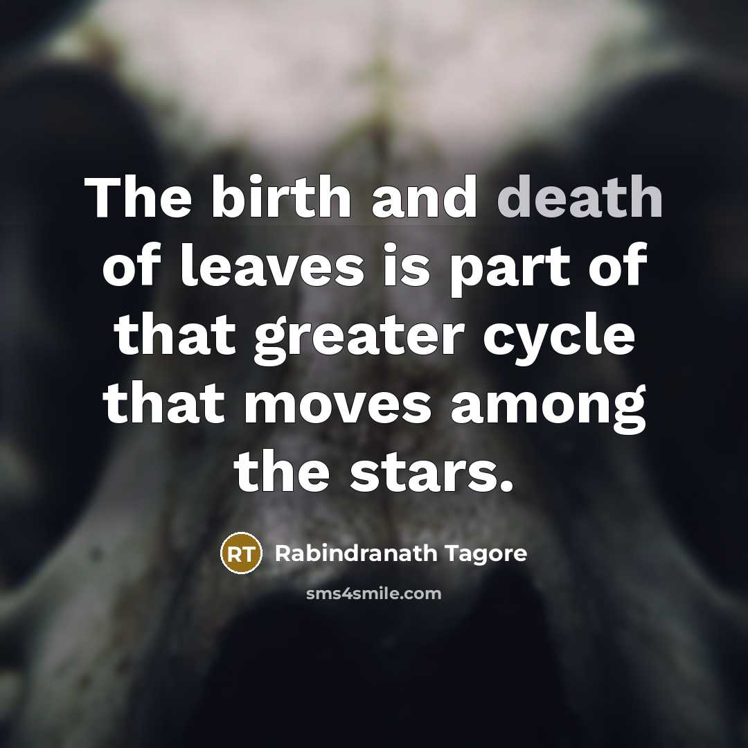“The birth and death of leaves is part of that…” quote by Rabindranath Tagore