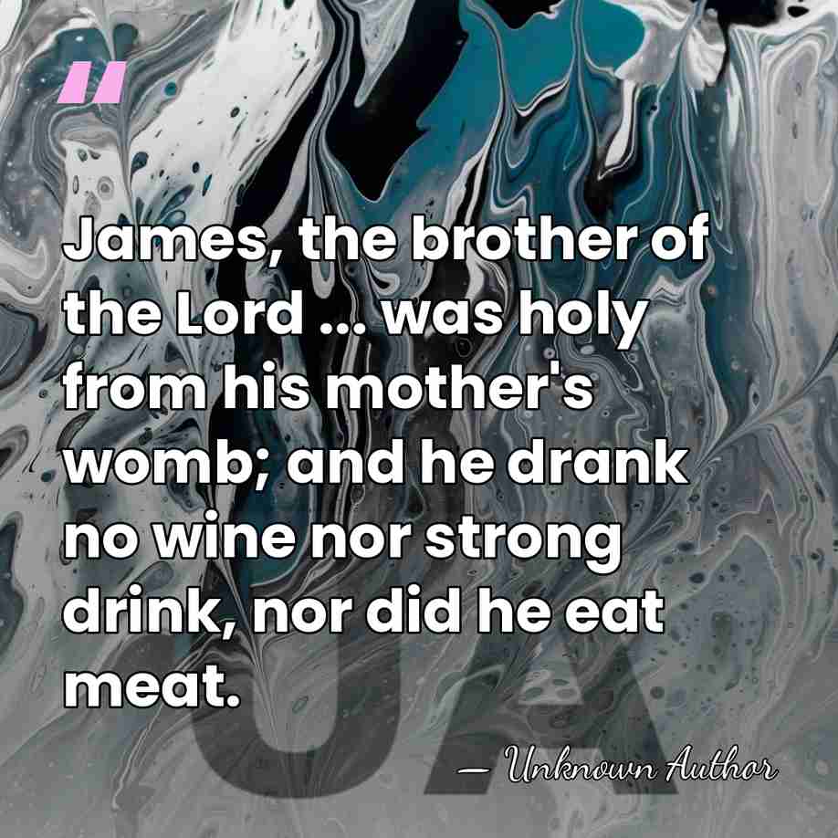James, the brother of the Lord ... was holy from his mother's&hellip; - Hegesippus