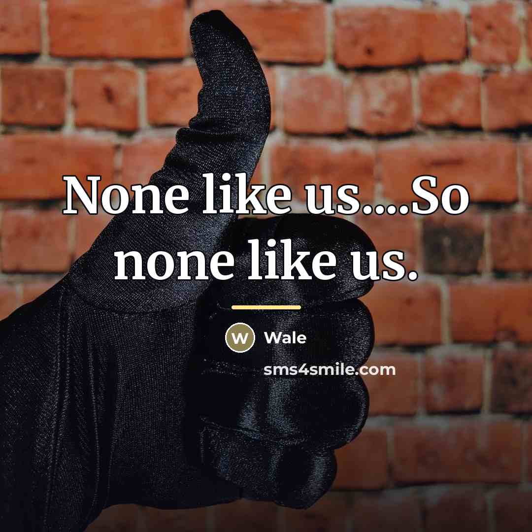 “None like us....So none like us.…” quote by Wale