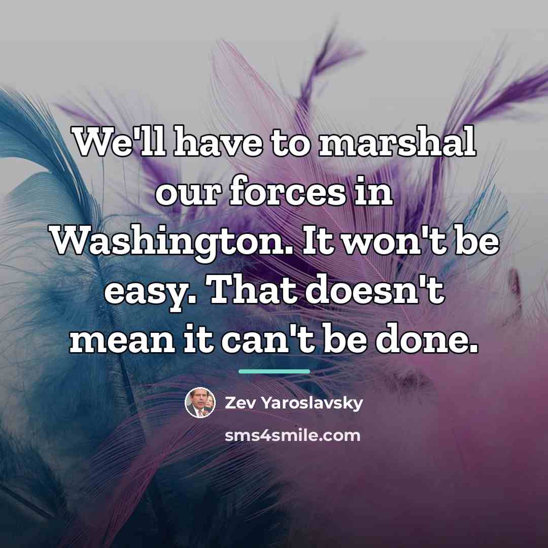 “We'll have to marshal our forces in Washington. It won't…” quote by Zev Yaroslavsky