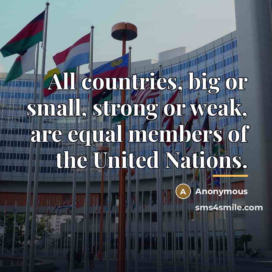 “All countries, big or small, strong or weak, are equal…” quote by Anonymous