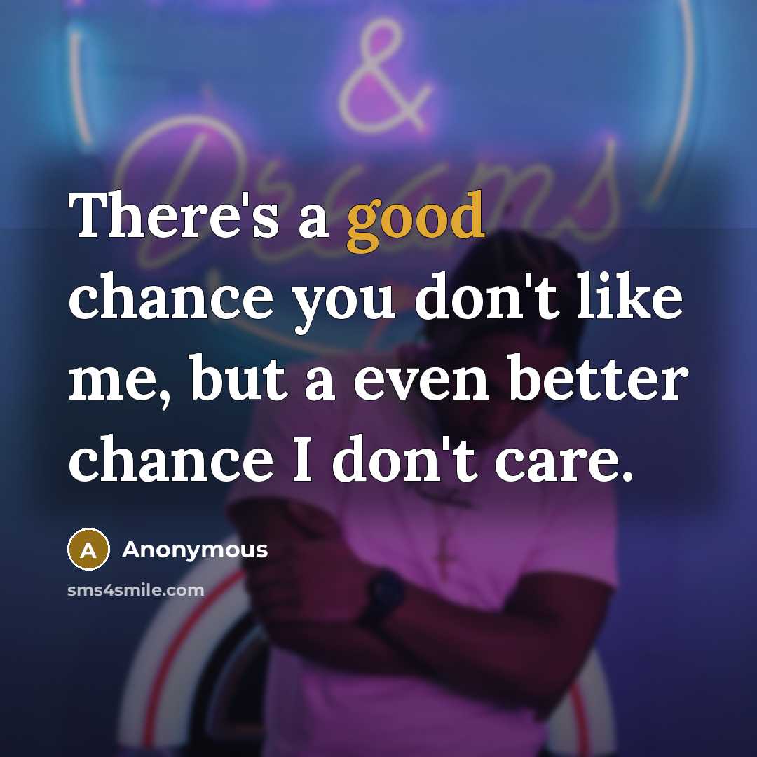 “There's a good chance you don't like me, but a…” quote by Anonymous